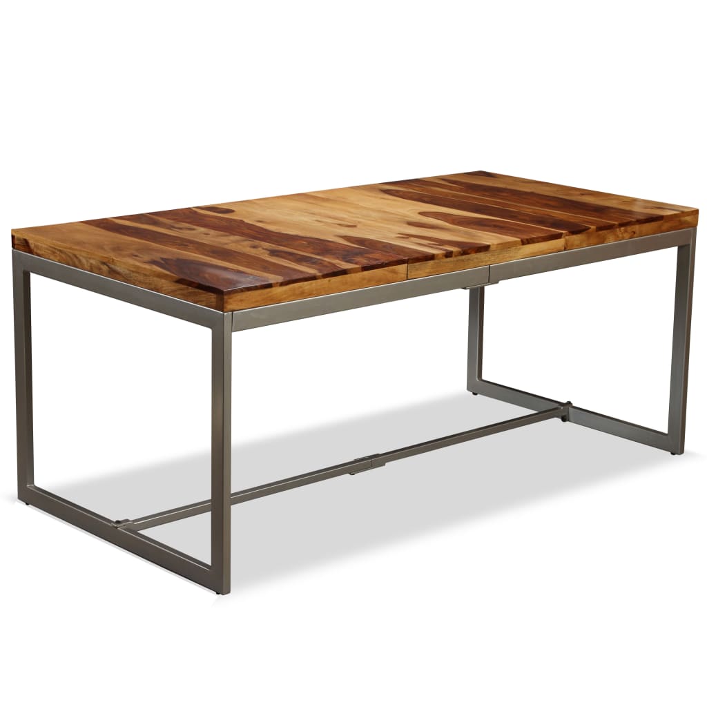 Dining Table Solid Acacia Wood and Steel 180 cm